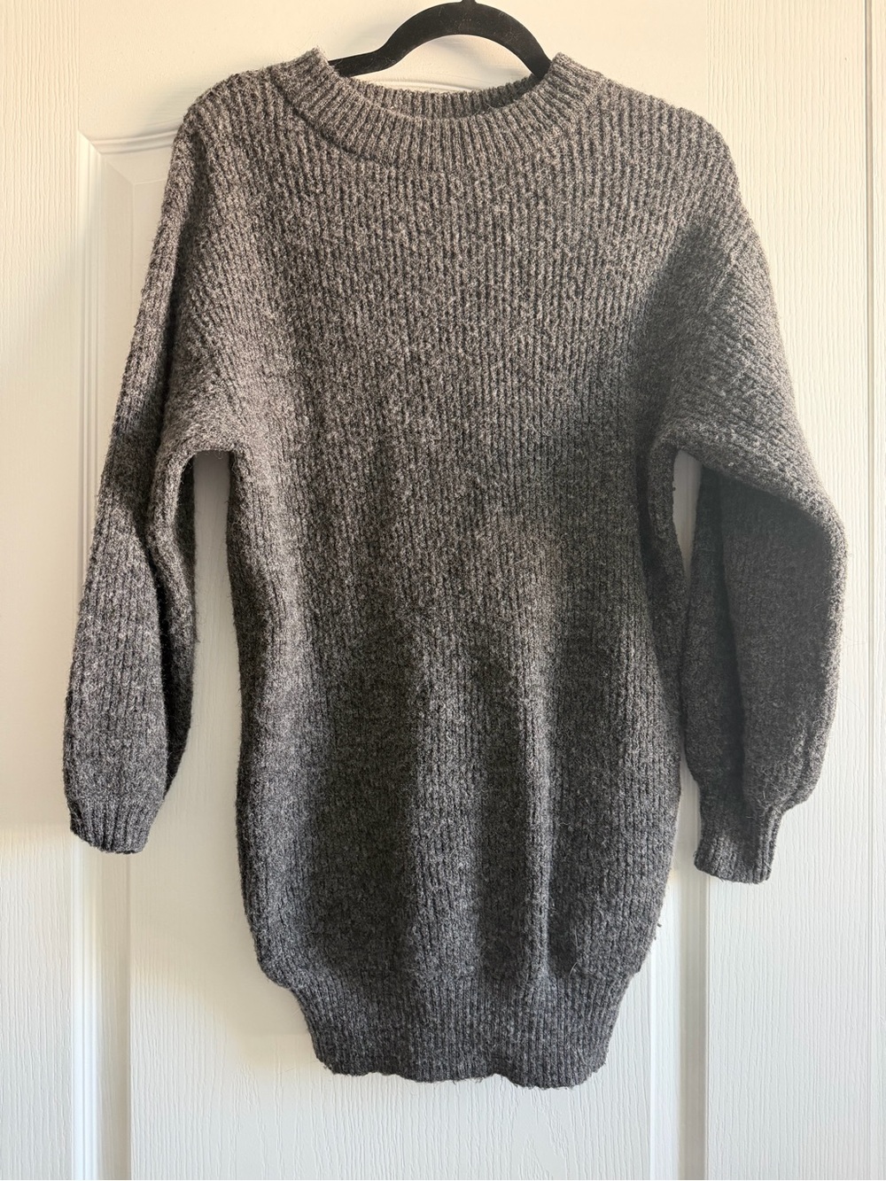 H&M Charcoal Gray Ribbed Crewneck Sweater Dress/Tunic